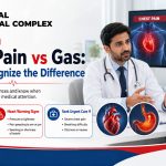 Doctor explaining the differences between chest pain and gas symptoms to a patient at Gondal Medical Complex