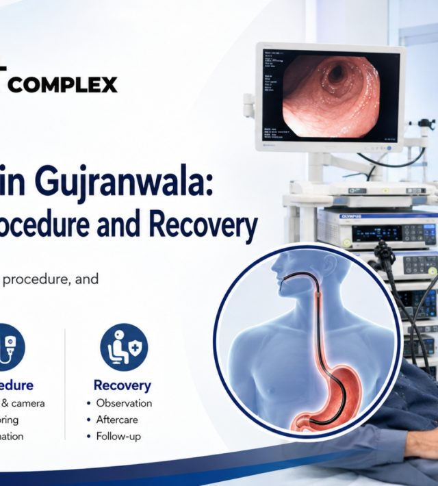 Doctor explaining endoscopy preparation, procedure, and recovery steps at Gondal Medical Complex in Gujranwala